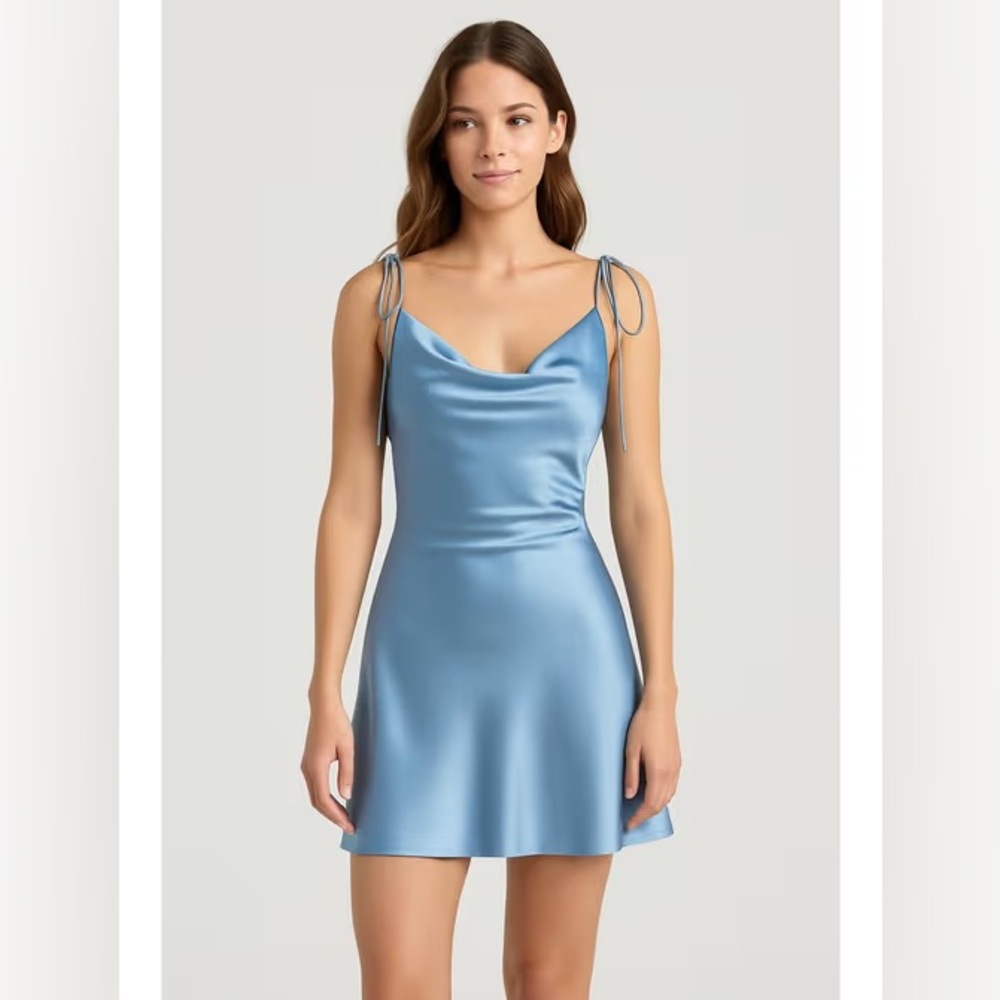 Cider- Satin Cowl Neck Cami
Short Dress